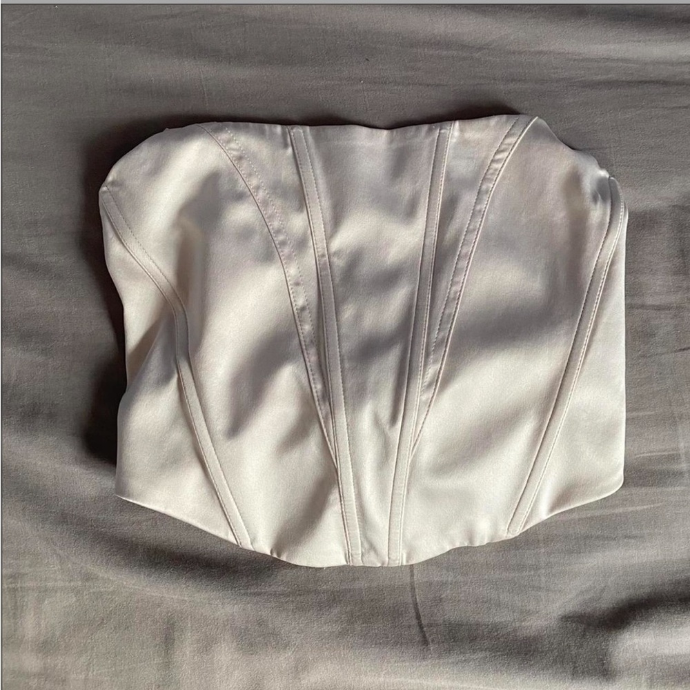 Pacsun White Strapless Bustier Top